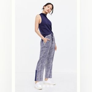 Anthropologie Daily Practice Breezy Track Pants Navy White Geometric Sweatpants